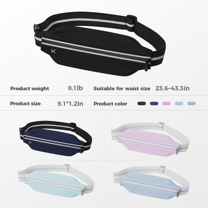 KEEP Slim Running Belt for Women & Men, Runners Fanny Pack for Men, Running Belt, Money Belt, Running Gear, Waist Bag Workout Gear