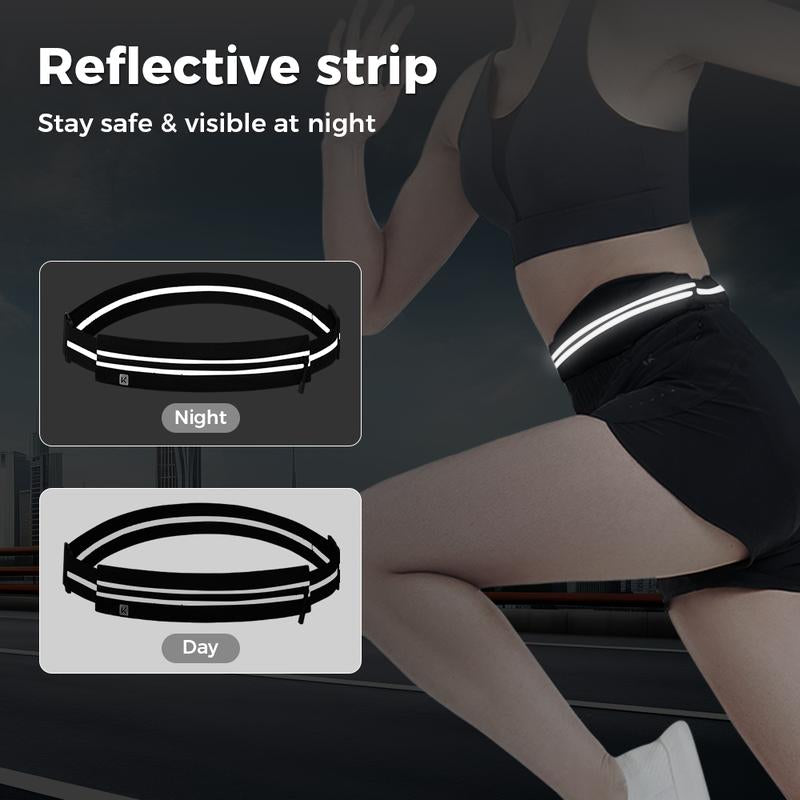 KEEP Slim Running Belt for Women & Men, Runners Fanny Pack for Men, Running Belt, Money Belt, Running Gear, Waist Bag Workout Gear