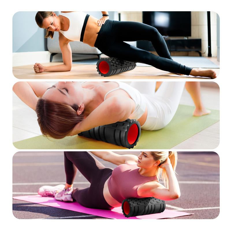 Foam Roller for Deep Tissue Massager, Patented High Density Exercise Foam Roller for Muscle Massage and Myofascial Trigger Point Release Back Roller for Fitness, Yoga and Pilates (Black) Body Care Therapy Muscle Massage Yoga Foam