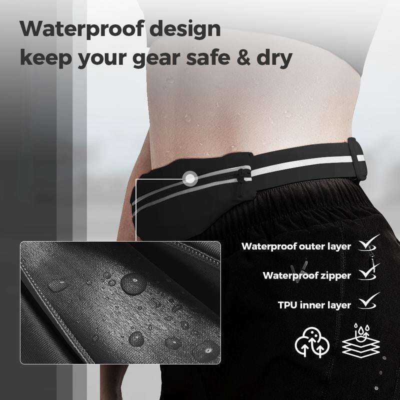 KEEP Slim Running Belt for Women & Men, Runners Fanny Pack for Men, Running Belt, Money Belt, Running Gear, Waist Bag Workout Gear