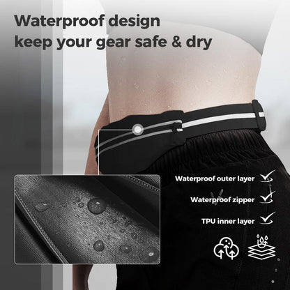 KEEP Slim Running Belt for Women & Men, Runners Fanny Pack for Men, Running Belt, Money Belt, Running Gear, Waist Bag Workout Gear