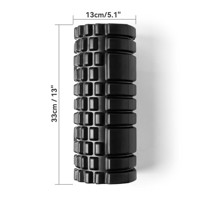 Foam Roller for Deep Tissue Massager, Patented High Density Exercise Foam Roller for Muscle Massage and Myofascial Trigger Point Release Back Roller for Fitness, Yoga and Pilates (Black) Body Care Therapy Muscle Massage Yoga Foam