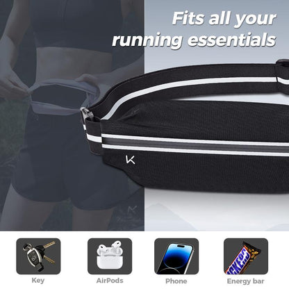 KEEP Slim Running Belt for Women & Men, Runners Fanny Pack for Men, Running Belt, Money Belt, Running Gear, Waist Bag Workout Gear